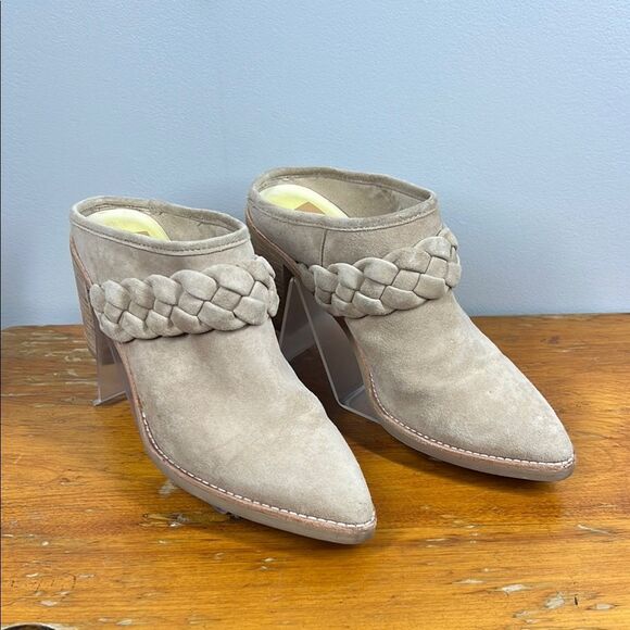 Dolce Vita Tan Braided Mules Classic Suede Design - Picture 1 of 10